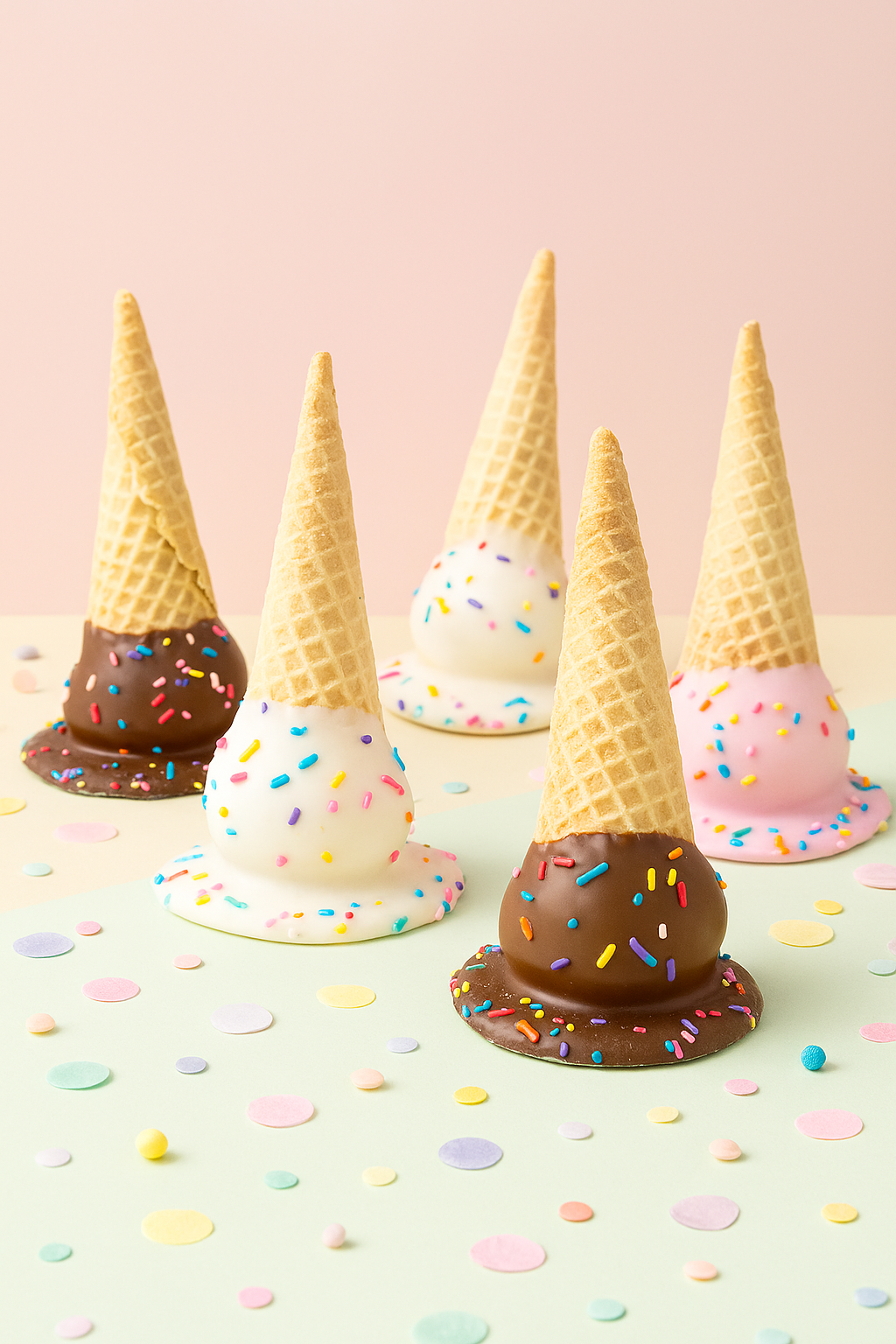 🍦 LIMITED EDITION: Melted Ice Cream Cone Cake Pops 🎉
