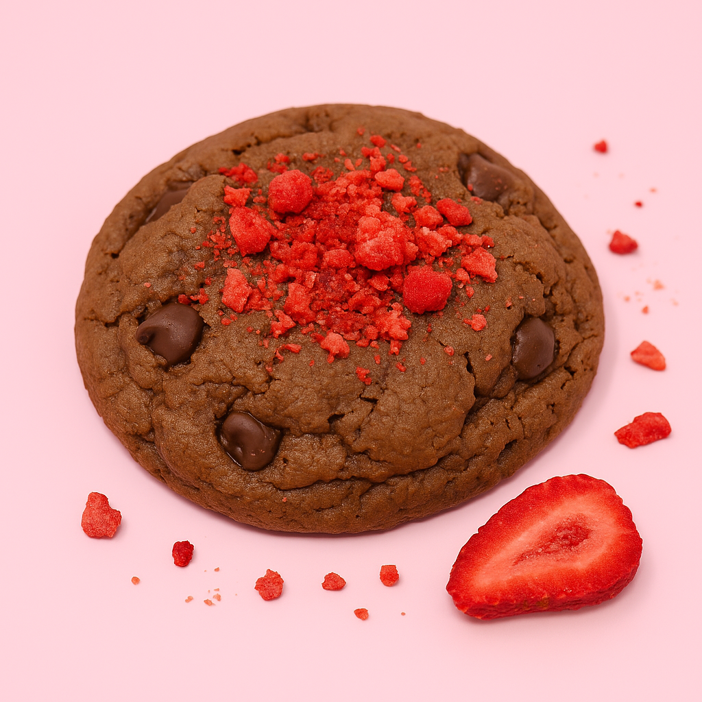 Chocolate Strawberry Crinkle Cookie