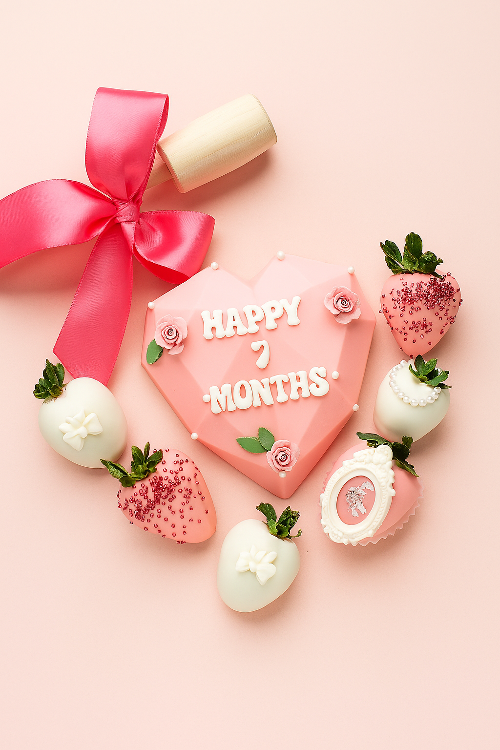 "Happy 7 Months" Custom Breakable Heart Box