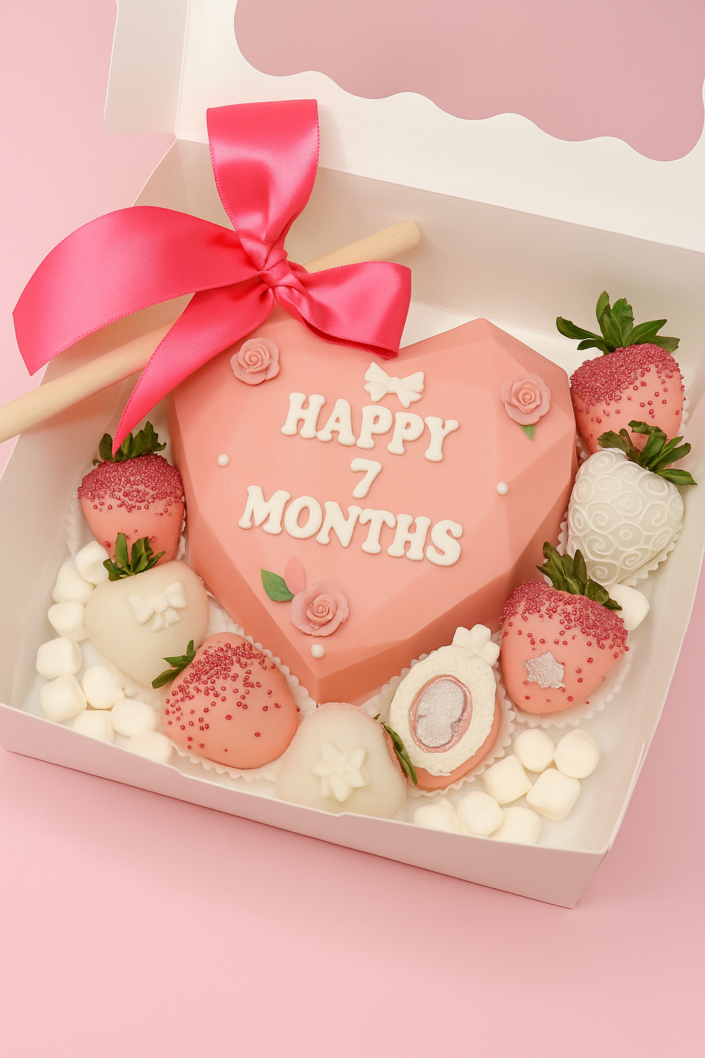 "Happy 7 Months" Custom Breakable Heart Box