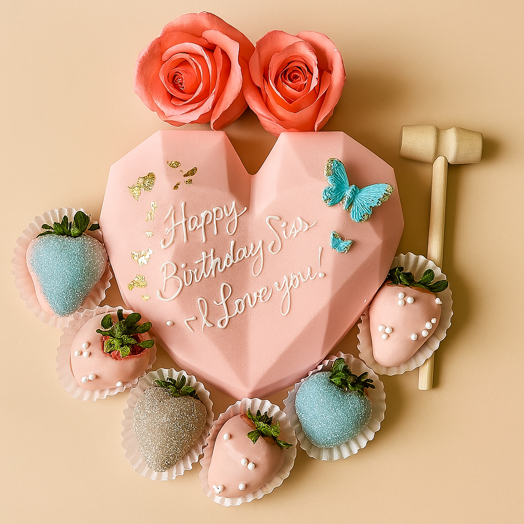 Custom Breakable Heart Box – “Happy Birthday Sis” Edition