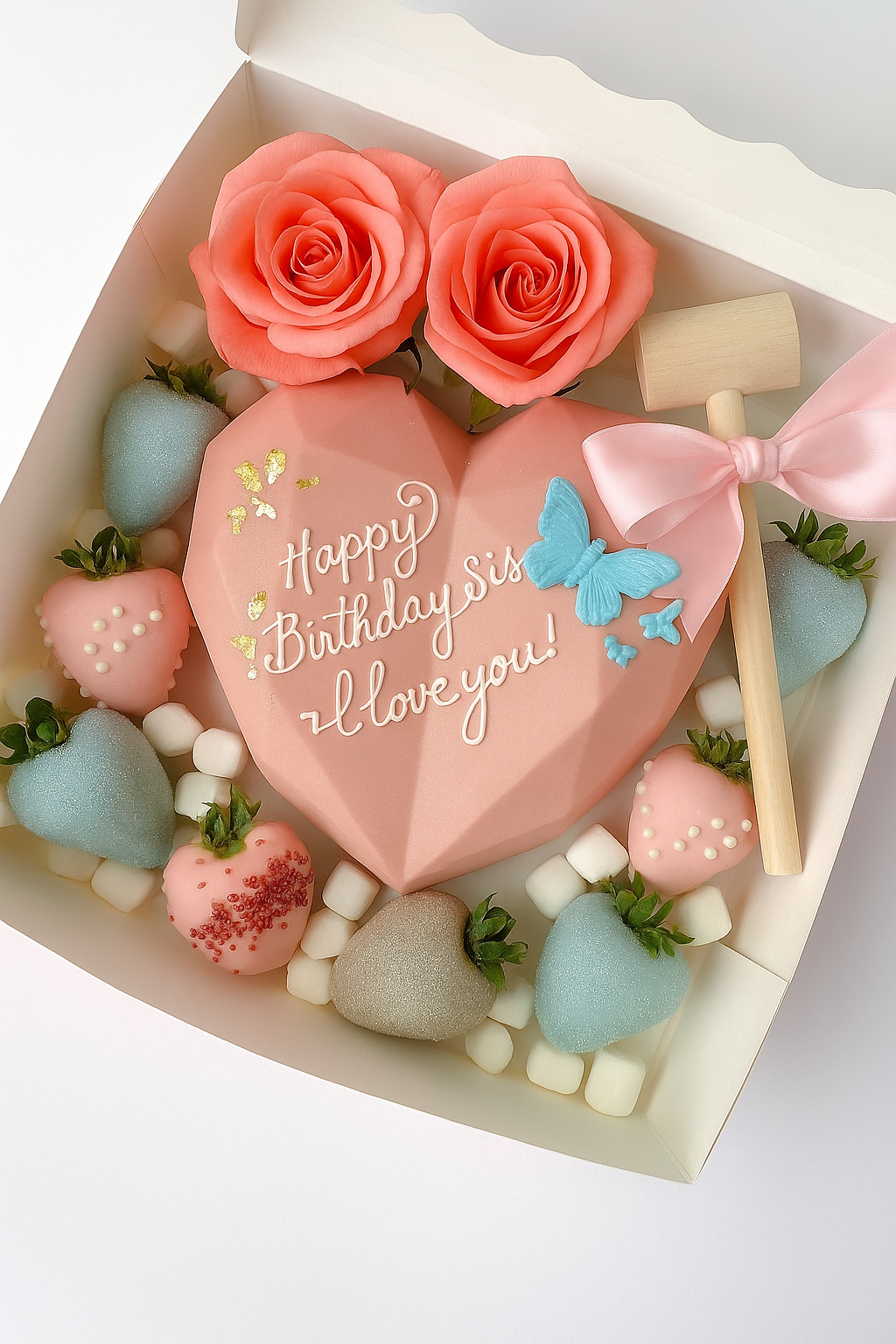Custom Breakable Heart Box – “Happy Birthday Sis” Edition