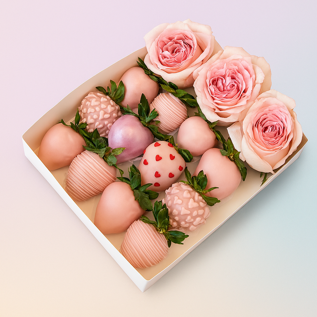 Pastel Romance – Assorted Dipped Strawberry Box