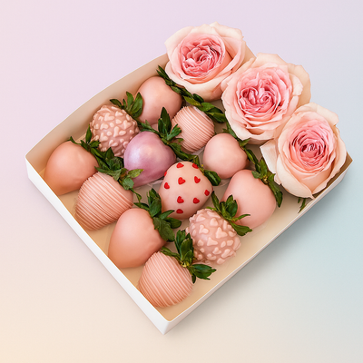 Pastel Romance – Assorted Dipped Strawberry Box