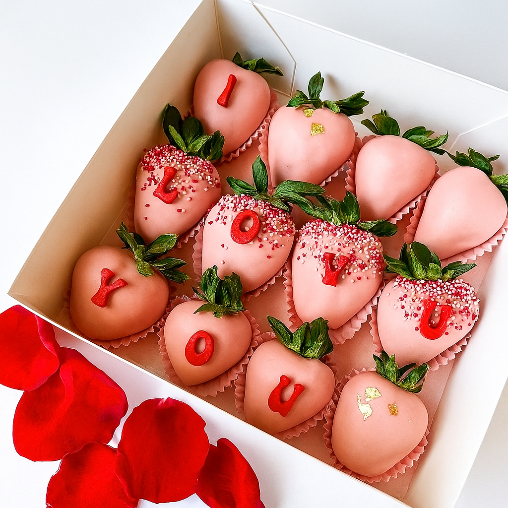 “I Love You” Dipped Strawberry Gift Box – Dozen