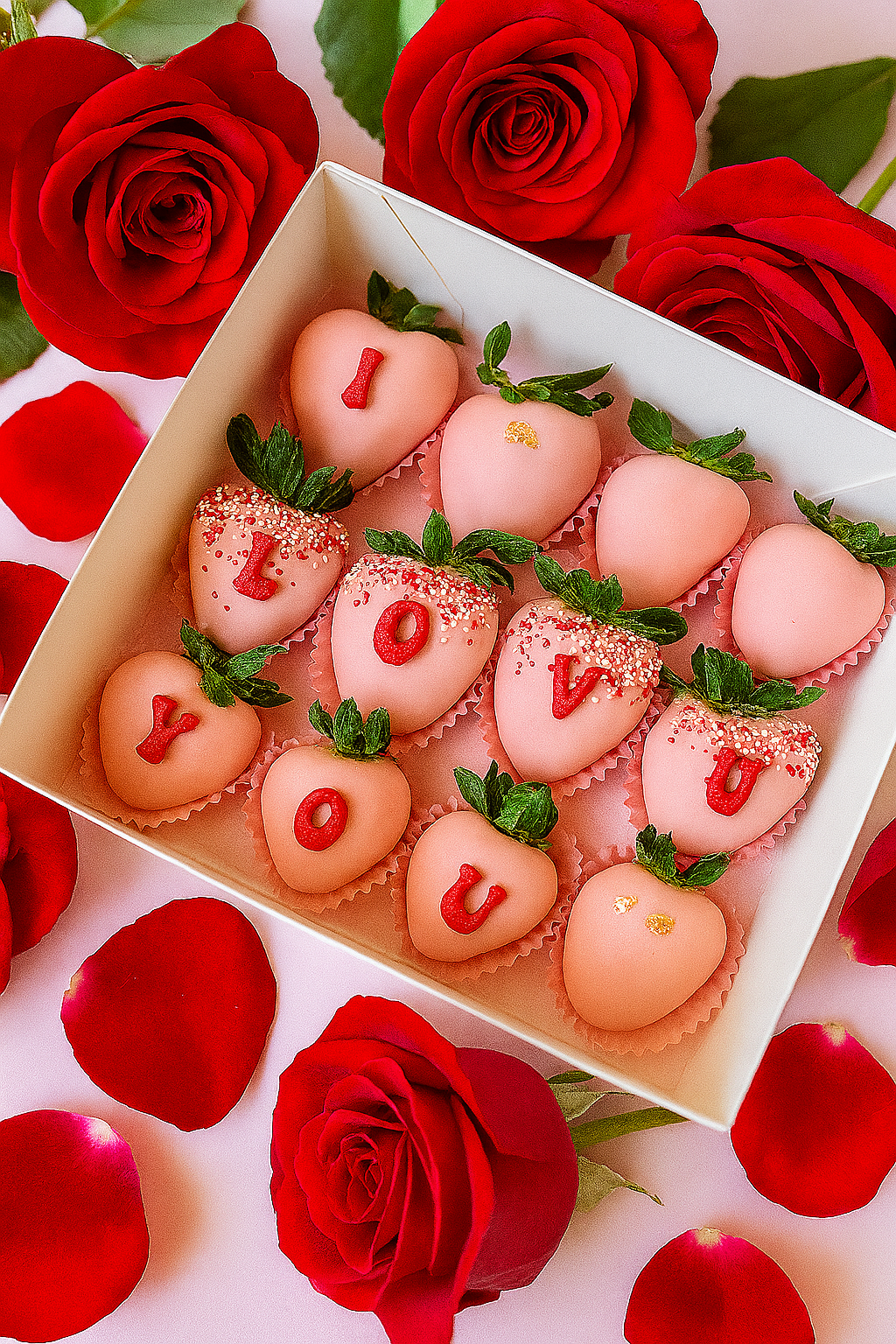 “I Love You” Dipped Strawberry Gift Box – Dozen