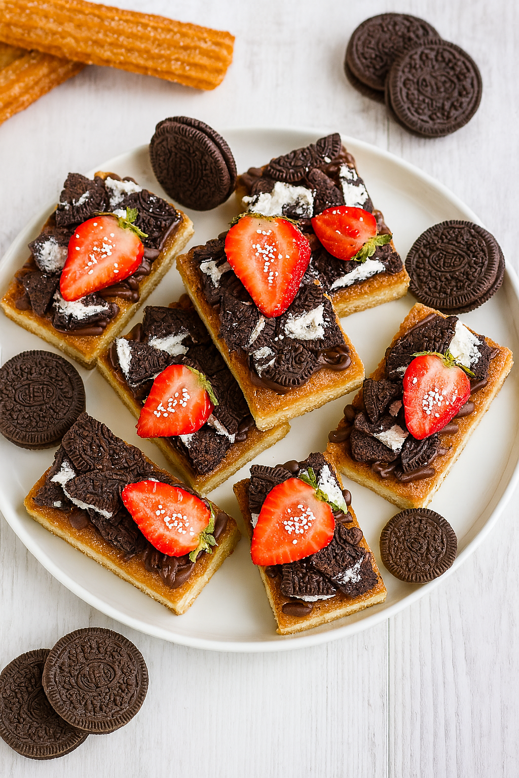 Oreo Churro Cheesecake Bars
