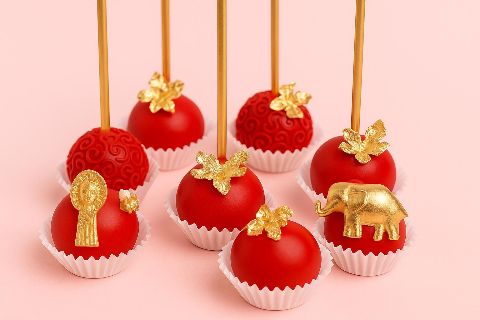 ✨ Royal Red & Gold Cake Pops ✨