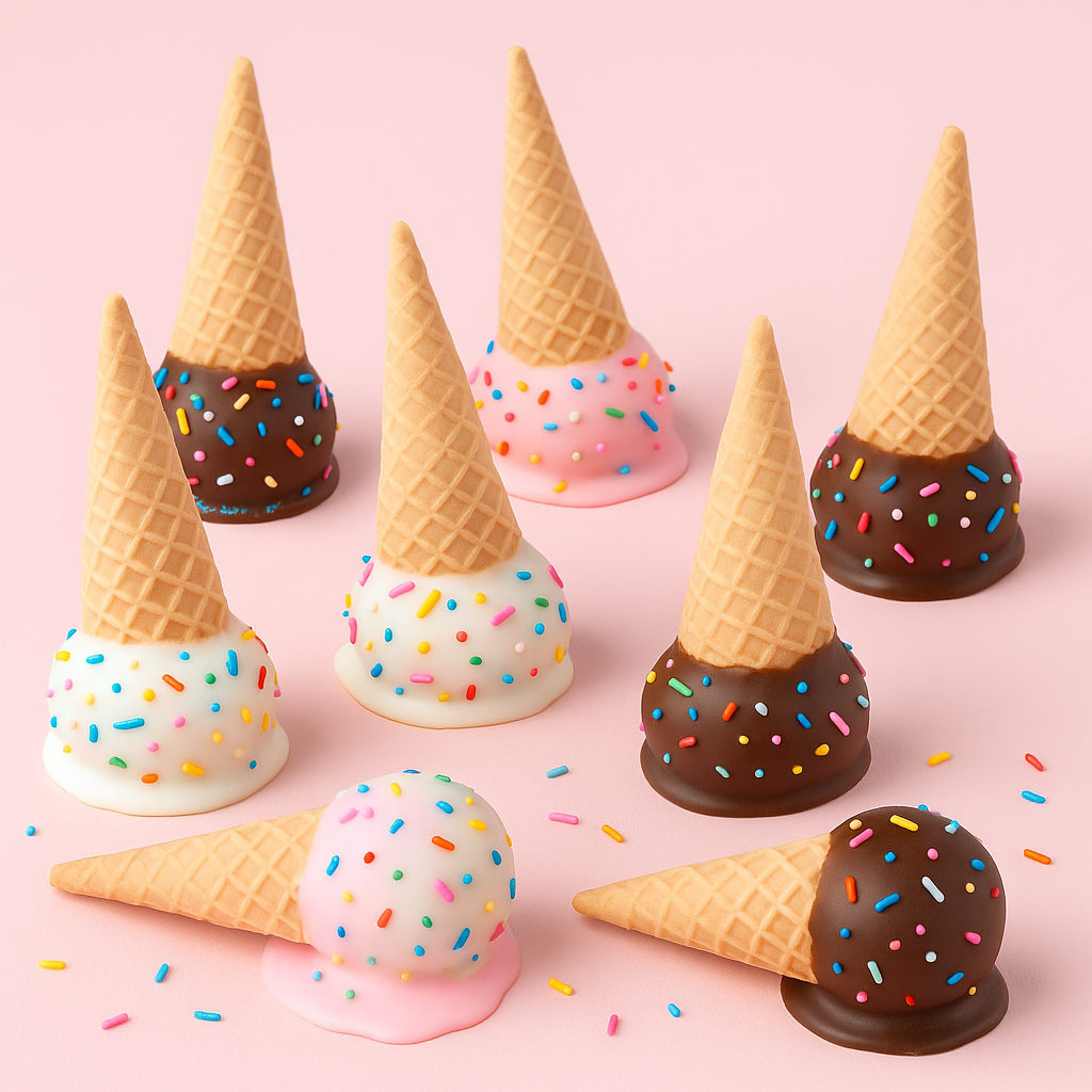 🍦 LIMITED EDITION: Melted Ice Cream Cone Cake Pops 🎉