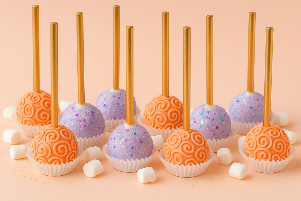 ✨ Peach & Lavender Swirl Cake Pops ✨