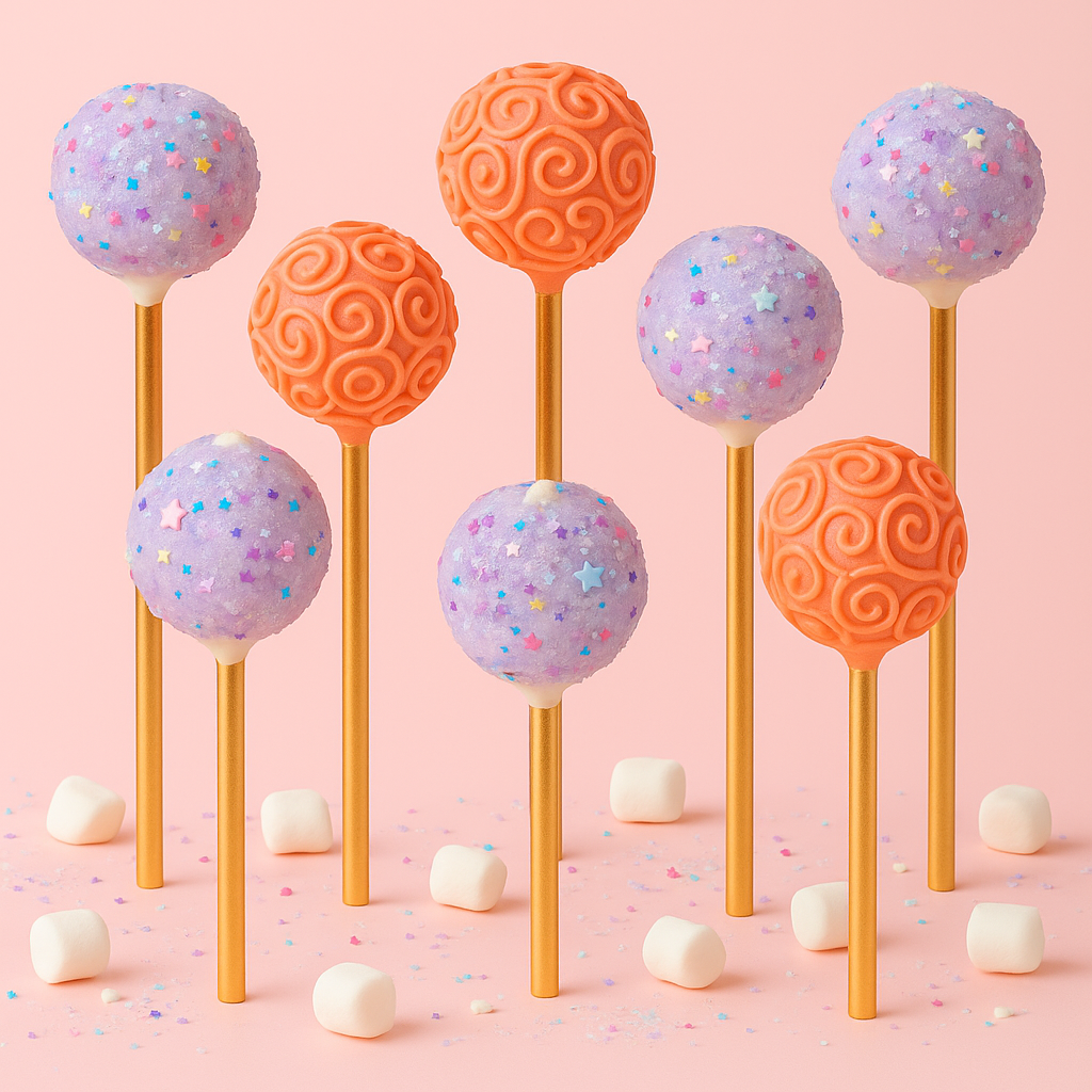 ✨ Peach & Lavender Swirl Cake Pops ✨
