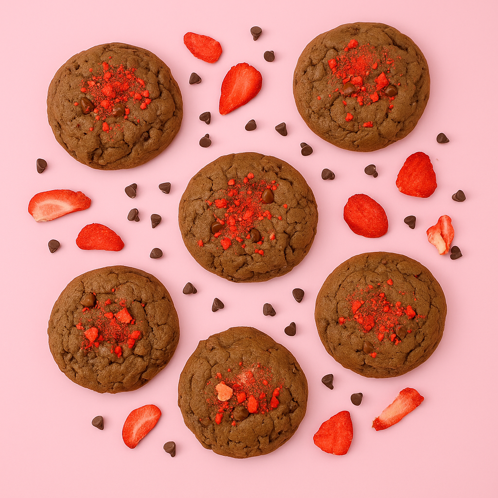 Chocolate Strawberry Crinkle Cookie